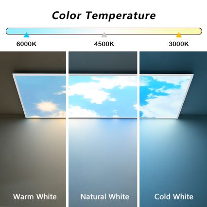 Brilagi - LED-himmennettävä kattovalaisin SLIMFRAME SKY LED/80W/230V 120x60 cm 3000-6000K hopea/sininen + kaukosäädin