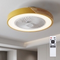 Brilagi - LED-himennettävä kattovalaisin tuulettimella LED/38W/230V 3000-6500K 3000-6500K halkaisija 50 cm kulta/tammi + kaukosäädin
