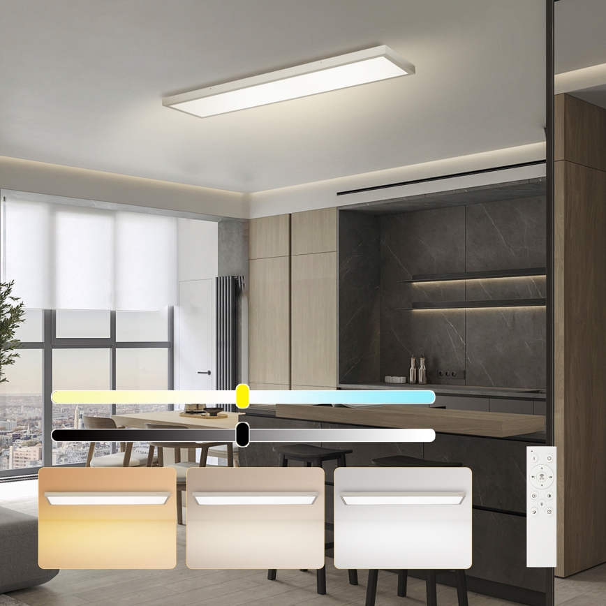 Brilagi - LED-himennettävä kylpyhuoneen kattovalaisin FRAME SMART LED/50W/230V 120x30 cm 3000-6000K IP44 hopea + kauko-ohjain