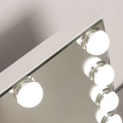 BRILAGI - LED himennettävä meikkipeili HOLLYWOOD LED/15W/230V CCT + USB valkoinen