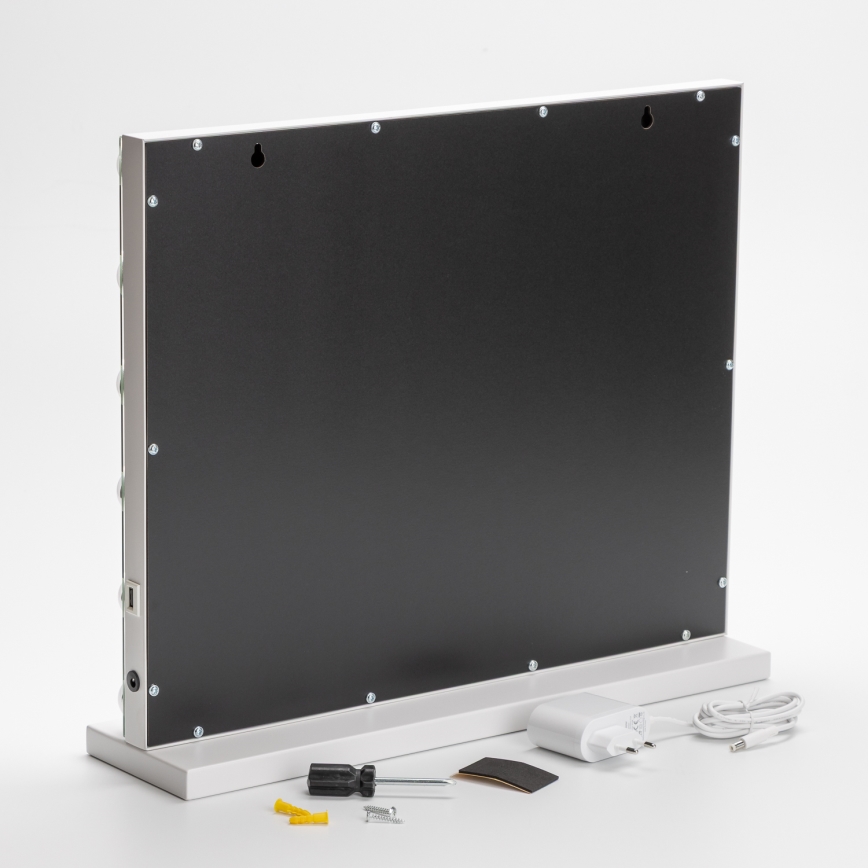 BRILAGI - LED himennettävä meikkipeili HOLLYWOOD LED/15W/230V CCT + USB valkoinen