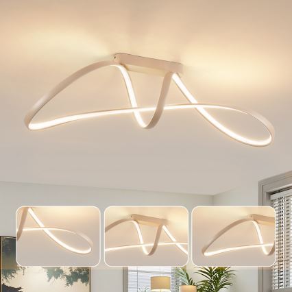 Brilagi - LED himmennettävä pinta-asennettava kattovalaisin TWISTER LED/60W/230V 3000-6000K beige + kaukosäädin