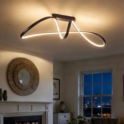 Brilagi - himmennettävä pinta-asennettava LED-kattovalaisin TWISTER LED/60W/230V 3000-6000K musta + kaukosäädin