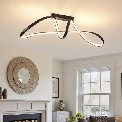 Brilagi - himmennettävä pinta-asennettava LED-kattovalaisin TWISTER LED/60W/230V 3000-6000K musta + kaukosäädin