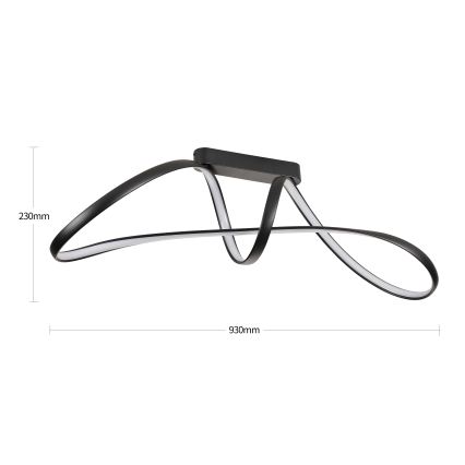 Brilagi - himmennettävä pinta-asennettava LED-kattovalaisin TWISTER LED/60W/230V 3000-6000K musta + kaukosäädin