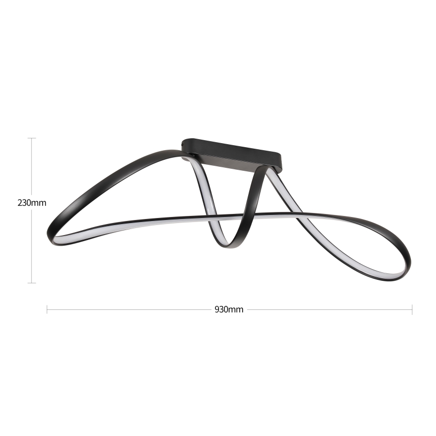 Brilagi - himmennettävä pinta-asennettava LED-kattovalaisin TWISTER LED/60W/230V 3000-6000K musta + kaukosäädin