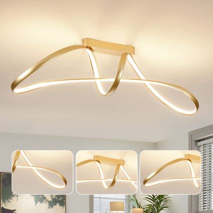 Brilagi - LED himmennettävä pintakiinnitteinen kattovalaisin TWISTER LED/60W/230V 3000-6000K kultainen + kaukosäädin