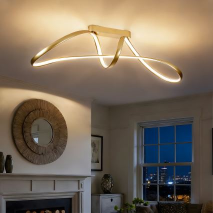 Brilagi - LED himmennettävä pintakiinnitteinen kattovalaisin TWISTER LED/60W/230V 3000-6000K kultainen + kaukosäädin