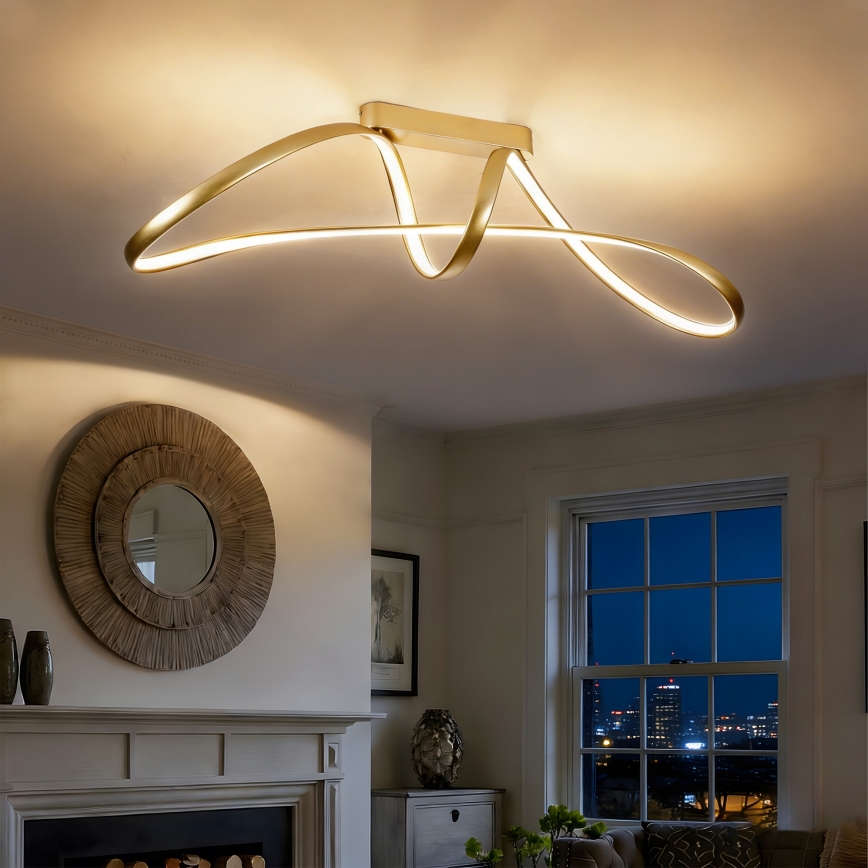 Brilagi - LED himmennettävä pintakiinnitteinen kattovalaisin TWISTER LED/60W/230V 3000-6000K kultainen + kaukosäädin