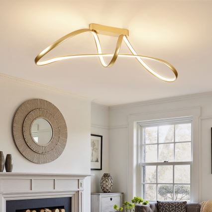 Brilagi - LED himmennettävä pintakiinnitteinen kattovalaisin TWISTER LED/60W/230V 3000-6000K kultainen + kaukosäädin