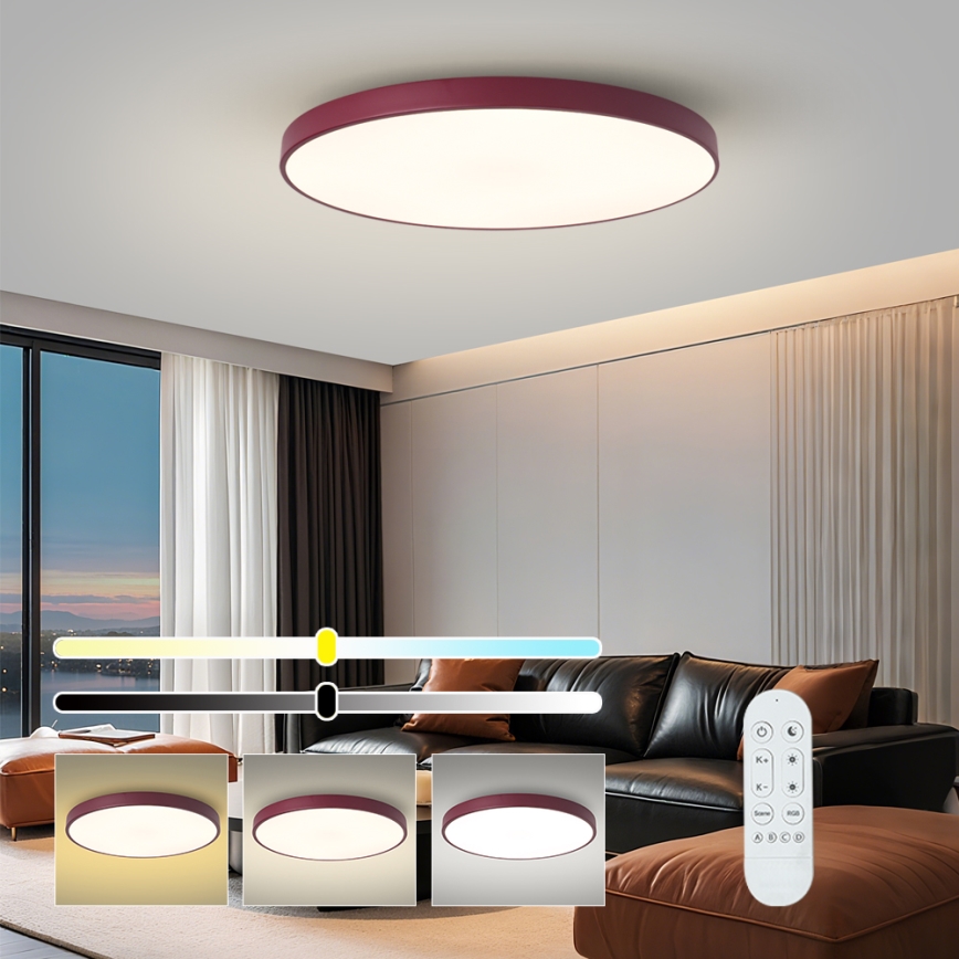 Brilagi - LED himmennettävä valaisin POOL SMART LED/100W/230V halkaisija 80 cm 3000-6000K Wi-Fi Tuya + kaukosäädin burgundinpunainen