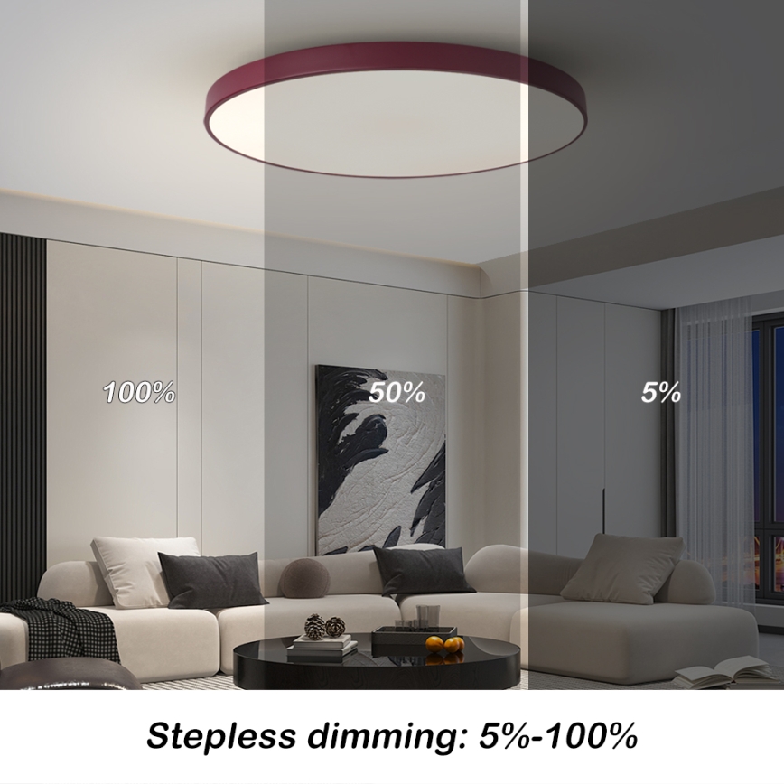 Brilagi - LED himmennettävä valaisin POOL SMART LED/100W/230V halkaisija 80 cm 3000-6000K Wi-Fi Tuya + kaukosäädin burgundinpunainen