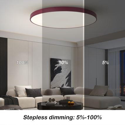 Brilagi - Himennettävä LED-valaisin POOL SMART LED/128W/230V, halkaisija 100 cm, 3000–6000K, Wi-Fi Tuya + kaukosäädin, burgundinpunainen