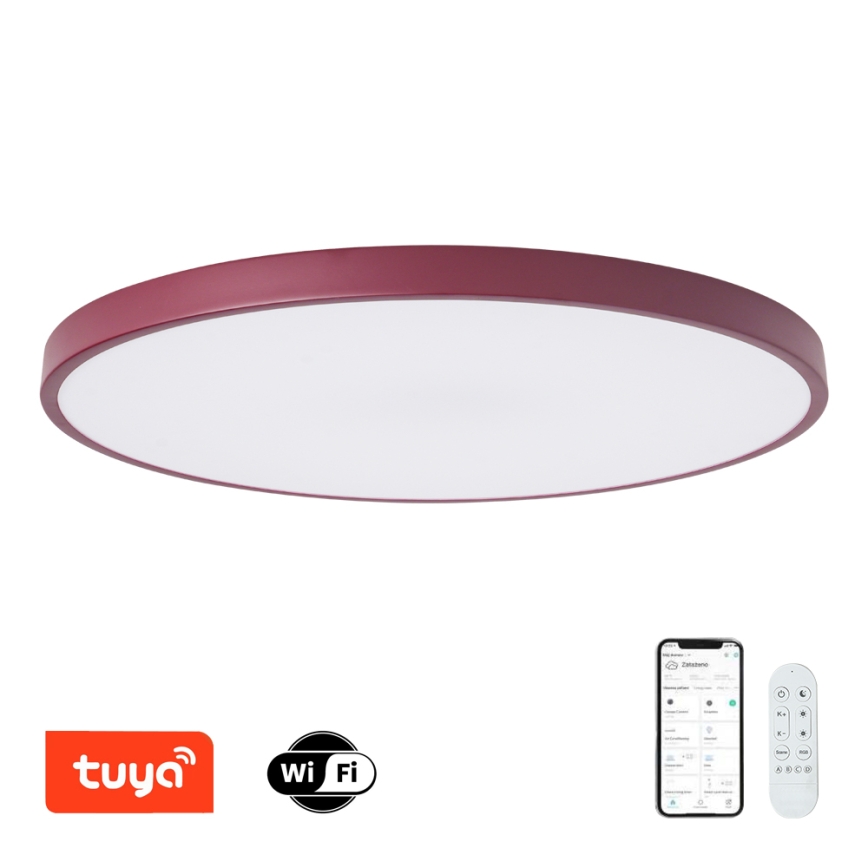 Brilagi - Himennettävä LED-valaisin POOL SMART LED/128W/230V, halkaisija 100 cm, 3000–6000K, Wi-Fi Tuya + kaukosäädin, burgundinpunainen