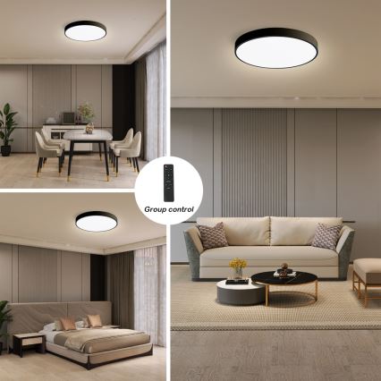 Brilagi - Himennettävä LED-kattovalaisin POOL SMART LED/48W/230V 40 cm 3000-6000K Wi-Fi Tuya + kaukosäädin musta
