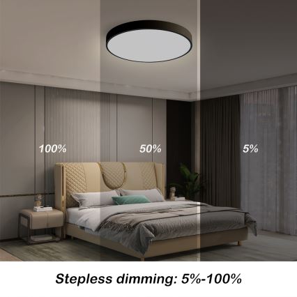 Brilagi - Himennettävä LED-kattovalaisin POOL SMART LED/48W/230V 40 cm 3000-6000K Wi-Fi Tuya + kaukosäädin musta