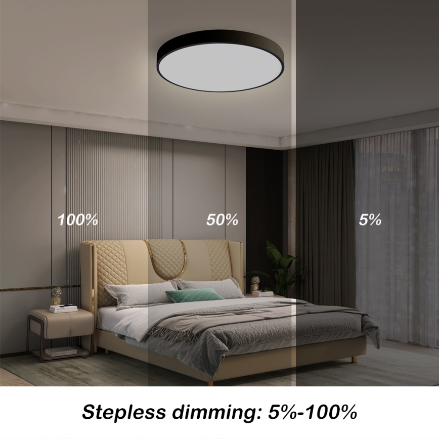 Brilagi - Himennettävä LED-kattovalaisin POOL SMART LED/48W/230V 40 cm 3000-6000K Wi-Fi Tuya + kaukosäädin musta