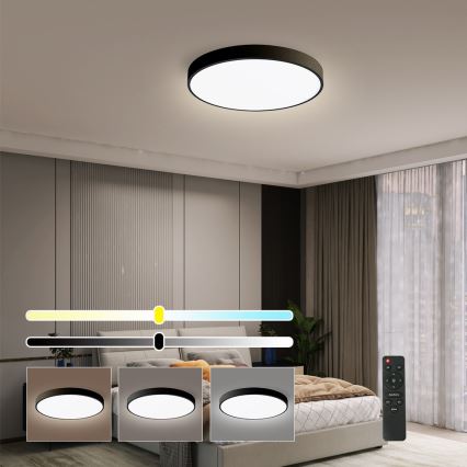 Brilagi - Himennettävä LED-kattovalaisin POOL SMART LED/48W/230V 40 cm 3000-6000K Wi-Fi Tuya + kaukosäädin musta