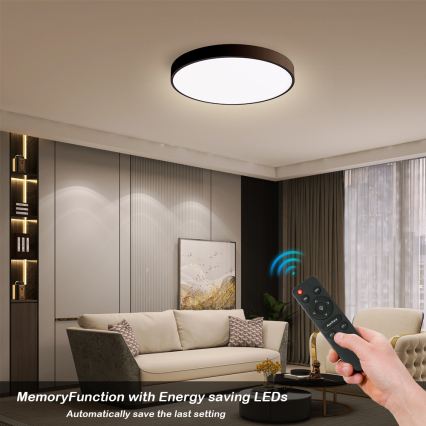 Brilagi - Himennettävä LED-kattovalaisin POOL SMART LED/48W/230V 40 cm 3000-6000K Wi-Fi Tuya + kaukosäädin musta