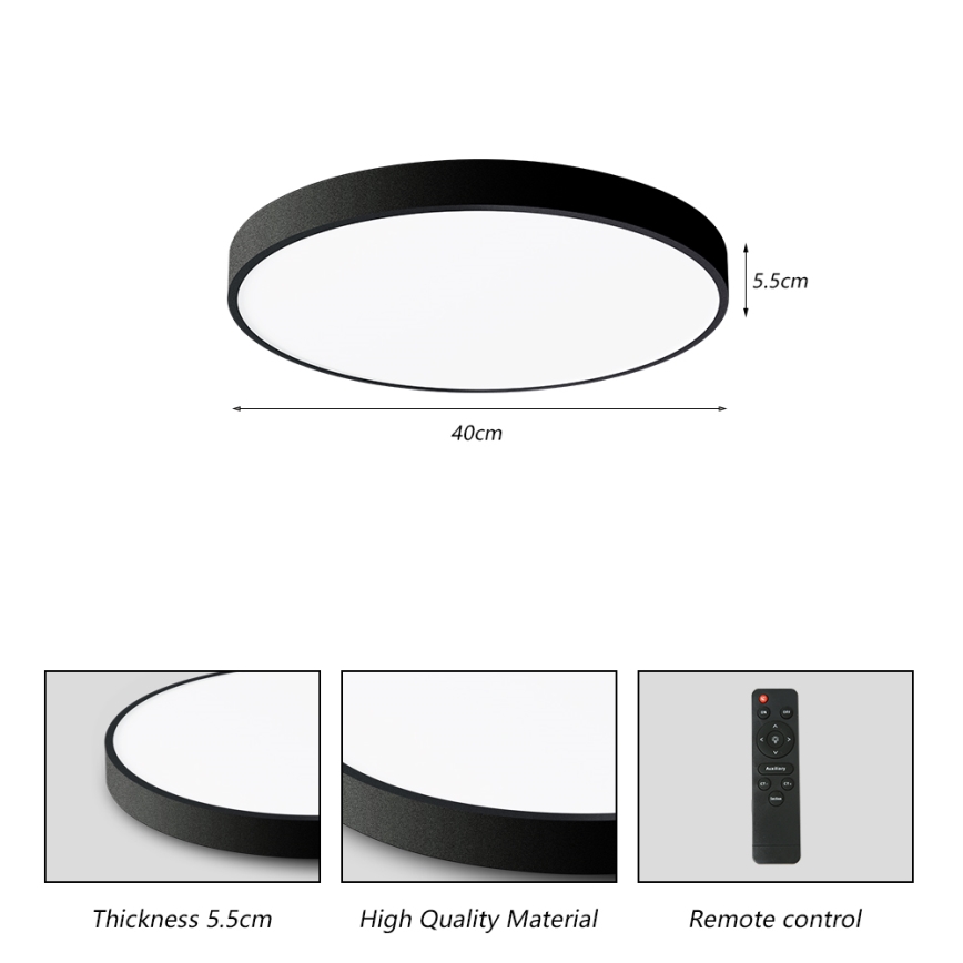 Brilagi - Himennettävä LED-kattovalaisin POOL SMART LED/48W/230V 40 cm 3000-6000K Wi-Fi Tuya + kaukosäädin musta