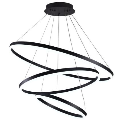 Brilagi - himmennettävä LED-riippuvalaisin vaijerilla CIRCLE LED/125W/230V 3000–6500 K halkaisija 80 cm musta + kaukosäädin