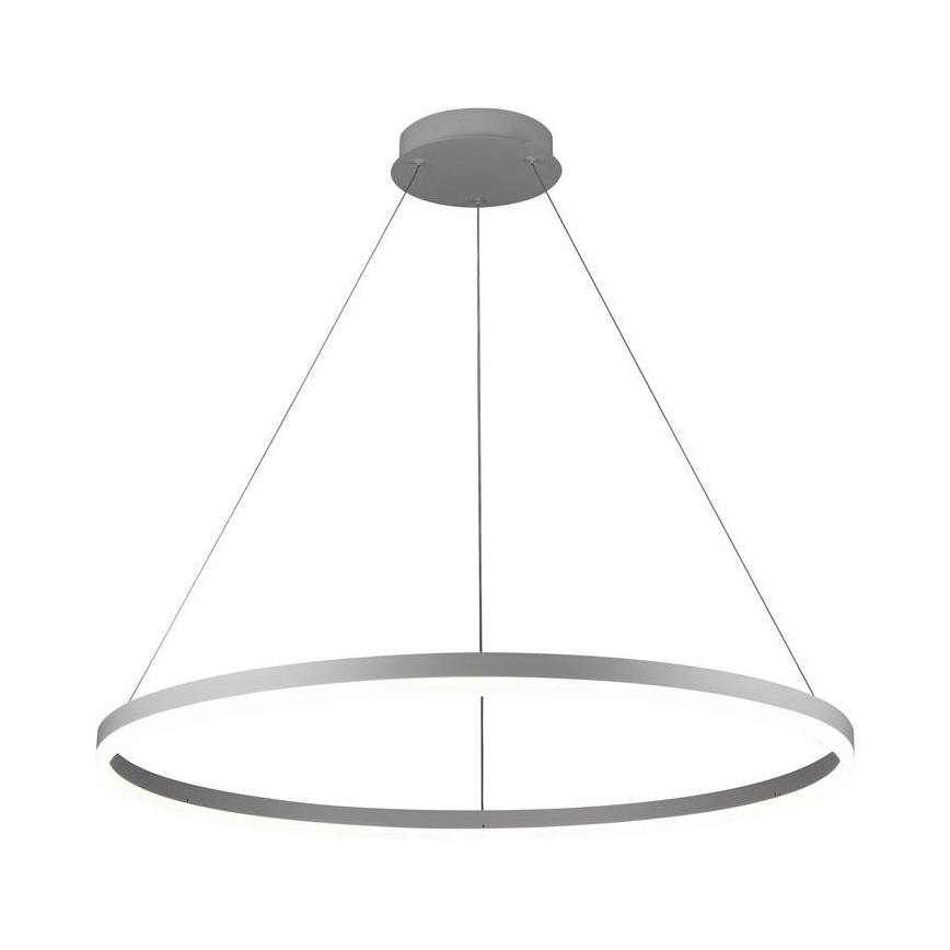 Brilagi - himmennettävä LED-riippuvalaisin vaijerilla CIRCLE LED/55W/230V 3000-6500K, halkaisija 80 cm, hopea + kaukosäädin