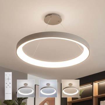 BRILAGI - LED Himennettävä riippuvalaisin vaijerilla FALCON II LED/108W/230V 3000-6500K Ø 80 cm beige + kaukosäädin