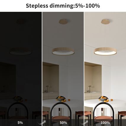 Brilagi - Himennettävä LED-riippuvalaisin vaijerilla FALCON MODERN LED/30W/230V 3000-6500K 40 cm beige + kaukosäädin