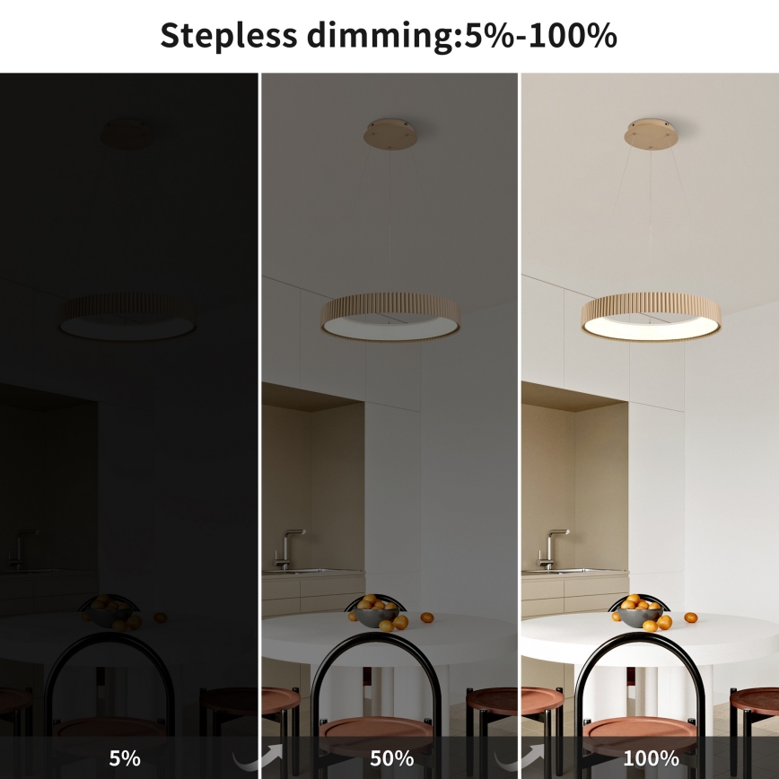 Brilagi - Himennettävä LED-riippuvalaisin vaijerilla FALCON MODERN LED/30W/230V 3000-6500K 40 cm beige + kaukosäädin