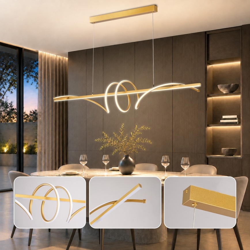 BRILAGI - himmennettävä LED-riippuvalaisin vaijerilla SIGNATURE LED/50W/230V 3000-6000K 120 cm kultainen + kaukosäädin