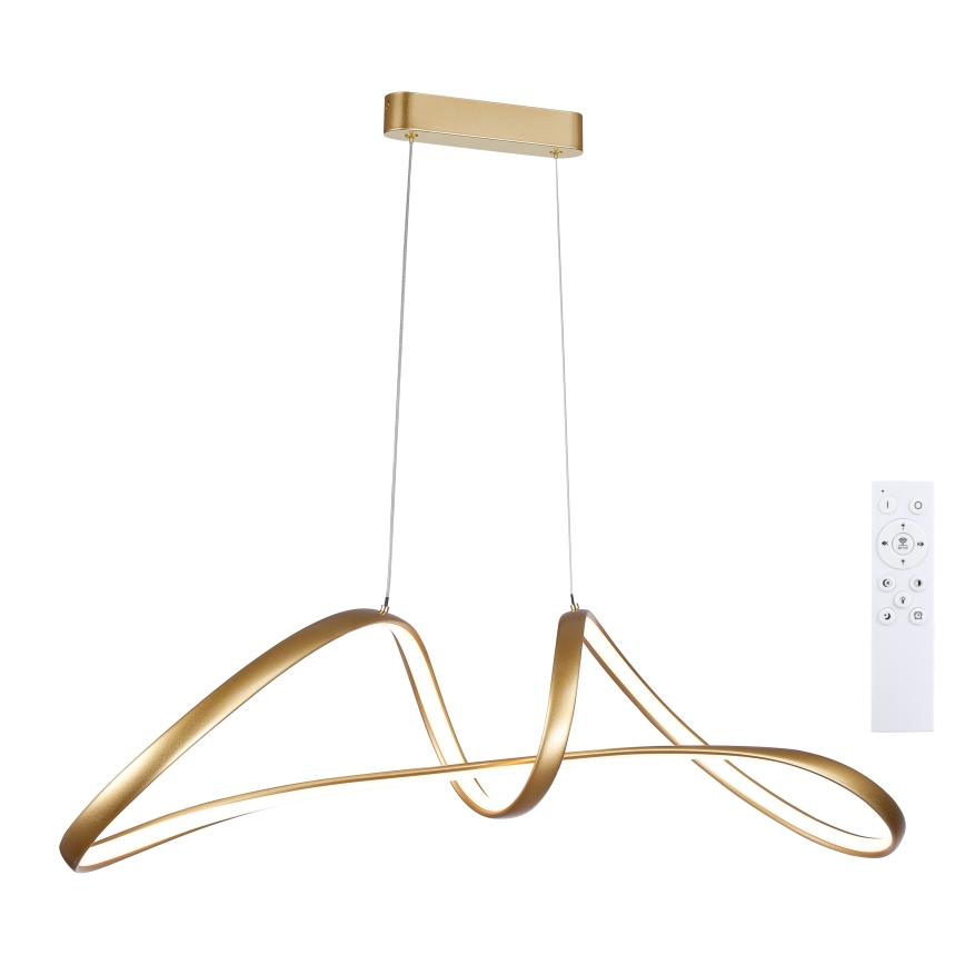Brilagi - LED-himmennettävä riippuvalaisin vaijerilla TWISTER LED/60W/230V 3000-6000K kultainen + kaukosäädin