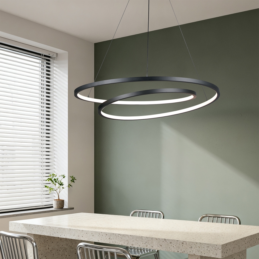 Brilagi - TWISTER LED himmennettävä riippuvalaisin vaijerilla LED/105W/230V 3000–6000K halkaisija 100 cm musta + kaukosäädin