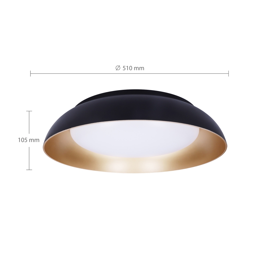 Brilagi - ALVA himmennettävä LED-kattovalaisin LED/48W/230V 3000-6500K halkaisija 51 cm, musta + kaukosäädin