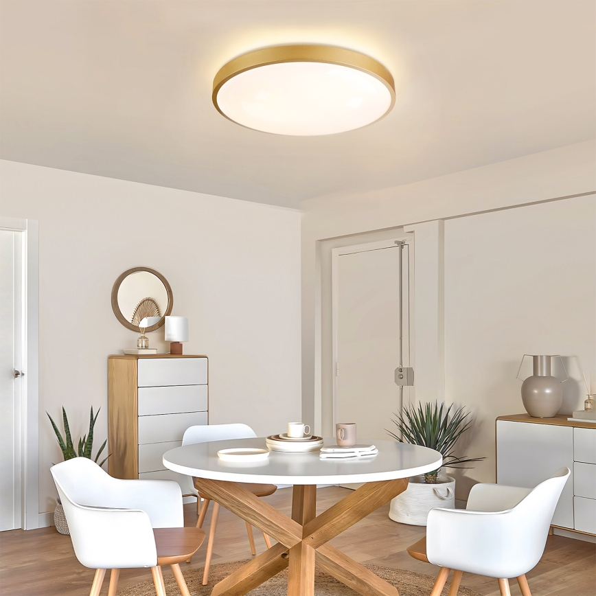 Brilagi - himennettävä LED-kattovalaisin GLASS POOL DOUBLE LED/60W/230V 3000-6000K 50 cm kultainen + kauko-ohjain