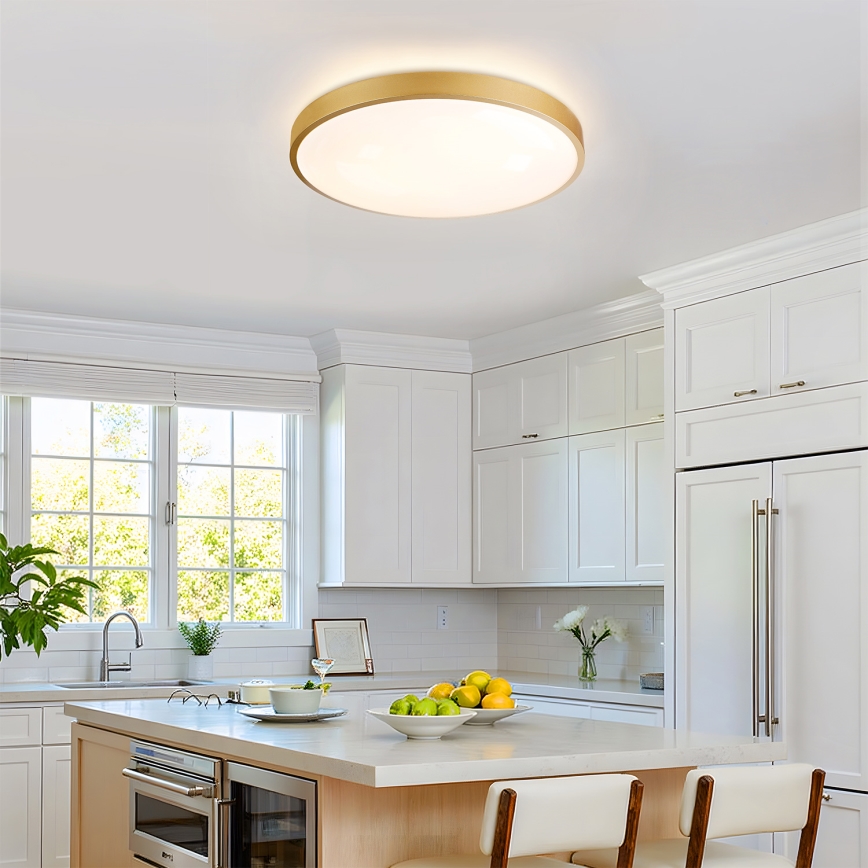 Brilagi - himennettävä LED-kattovalaisin GLASS POOL DOUBLE LED/60W/230V 3000-6000K 50 cm kultainen + kauko-ohjain