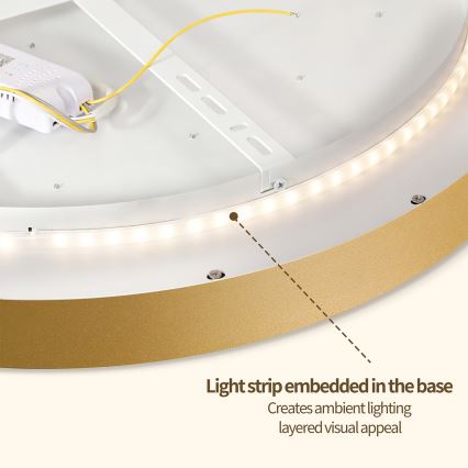 Brilagi - himennettävä LED-kattovalaisin GLASS POOL DOUBLE LED/60W/230V 3000-6000K 50 cm kultainen + kauko-ohjain