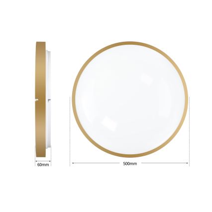 Brilagi - himennettävä LED-kattovalaisin GLASS POOL DOUBLE LED/60W/230V 3000-6000K 50 cm kultainen + kauko-ohjain