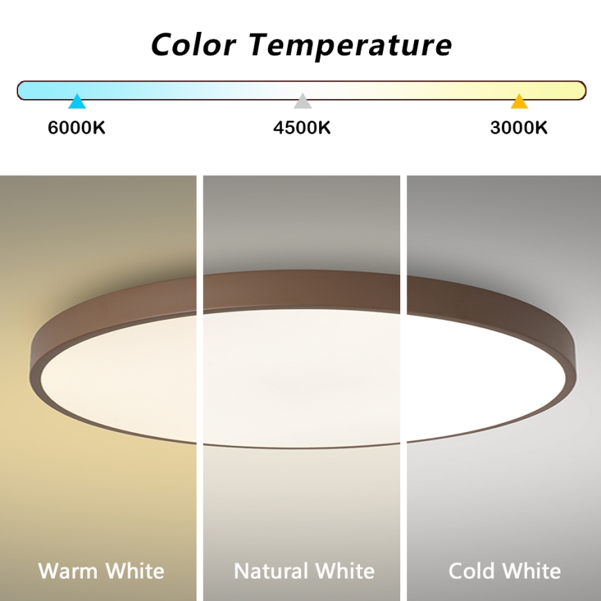 Brilagi - himmennettävä LED-valaisin POOL SMART LED/100W/230V Ø 80 cm Wi‑Fi Tuya + kaukosäädin ruskea