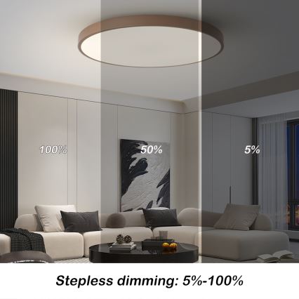 Brilagi - himmennettävä LED-valaisin POOL SMART LED/100W/230V Ø 80 cm Wi‑Fi Tuya + kaukosäädin ruskea