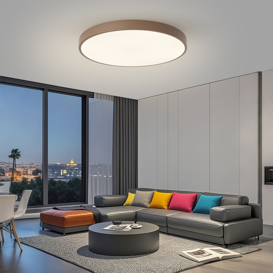 Brilagi - himmennettävä LED-valaisin POOL SMART LED/100W/230V Ø 80 cm Wi‑Fi Tuya + kaukosäädin ruskea