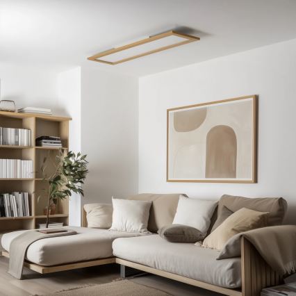 Brilagi - Himennettävä LED-kattovalaisin SLIMFRAME WOOD LED/58W/230V 124x34 cm 3000-6000K ruskea + kaukosäädin
