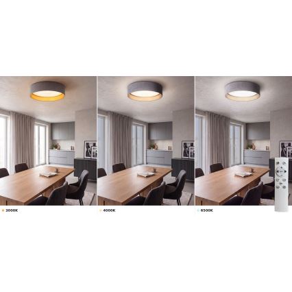 BRILAGI - LED-himmennettävä kattovalaisin VELVET SMART VARI LED/36W/230V 3000-6500K halkaisija 55 cm harmaa/kultainen + kaukosäädin