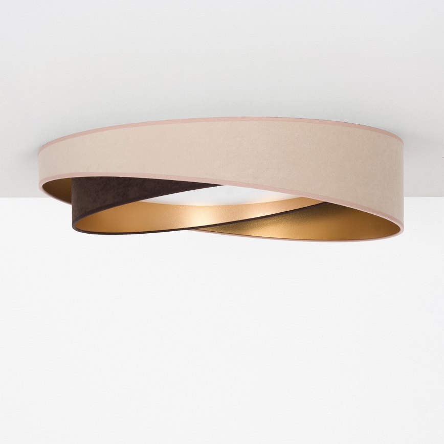 BRILAGI - himmennettävä LED-kattovalaisin VELVET TWIST LED/36W/230V 3000-6000K halkaisija 65 cm Wi-Fi Tuya Beacon beige/ruskea/kultainen + kaukosäädin