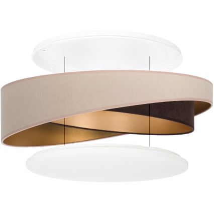 BRILAGI - himmennettävä LED-kattovalaisin VELVET TWIST LED/36W/230V 3000-6000K halkaisija 65 cm Wi-Fi Tuya Beacon beige/ruskea/kultainen + kaukosäädin