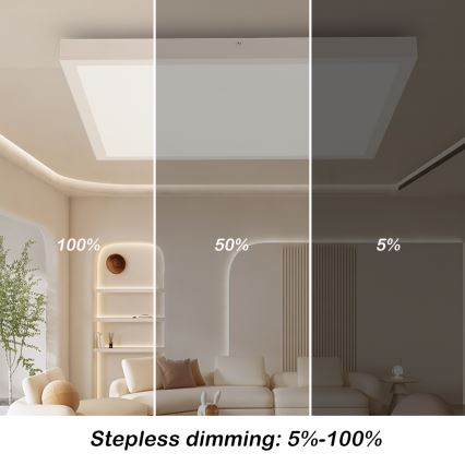 Brilagi - Himmeable Kylpyhuoneen Kattovalaisin FRAME SMART LED/50W/230V 60x60 cm 3000-6000K IP44 Valkoinen + Kauko-ohjain
