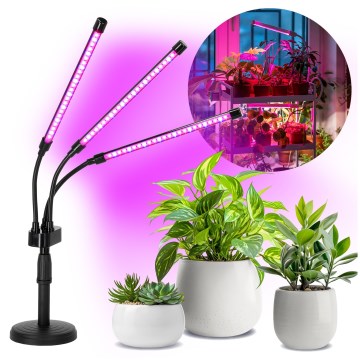 Brilagi - LED Himmennettävä joustava pöytävalaisin kasvien kasvattamiseen VITABLOOM 3xLED/10W/230V musta