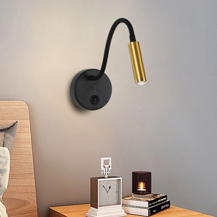 Brilagi - LED Himmennettävä joustava seinä amppu MAYA 1xG9/4W/230V musta/kulta 2700-6500K Wi-Fi Tuya