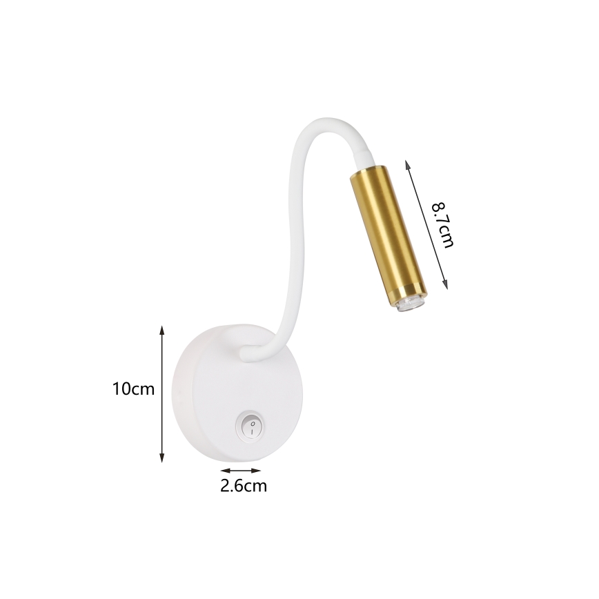 Brilagi - LED Himmennettävä joustava seinälamppu MAYA 1xG9/4W/230V valkoinen/kulta 2700-6500K Wi-Fi Tuya