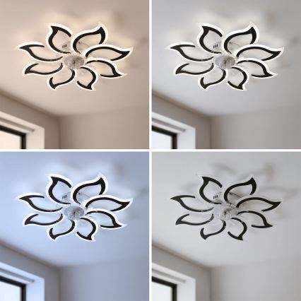Brilagi - LED himmennettävä kattotuuletin LED/44W/230V Ø 90 cm musta + kaukosäädin