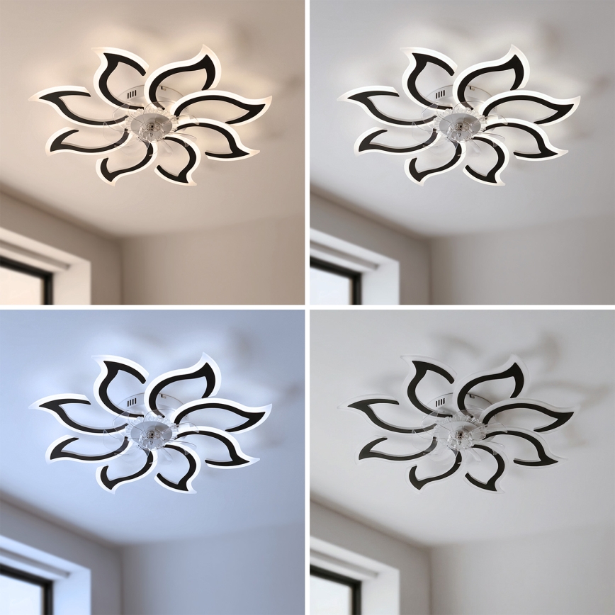 Brilagi - LED himmennettävä kattotuuletin LED/44W/230V Ø 90 cm musta + kaukosäädin